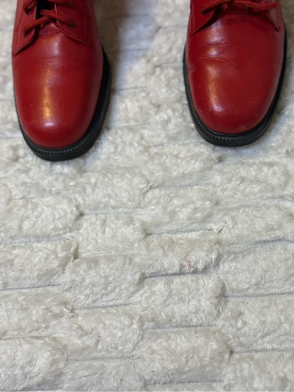 Vintage Danexx Red Lace-Up Booties Size 6.5 Retro Ankle Boots - Picture 3 of 13